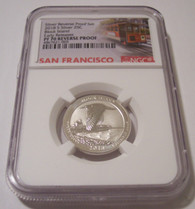 2018 S Silver Block Island NP Quarter Reverse Proof PF70 NGC ER Trolley Label