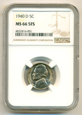 1940 D Jefferson Nickel MS66 5FS NGC