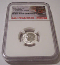 2018 S Silver Roosevelt Dime Reverse Proof PF70 NGC ER Trolley Label