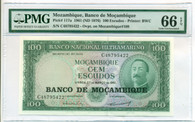 Mozambique 1976 100 Escudos Bank Note Gem Uncirculated 66 EPQ PMG