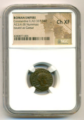 Roman Empire Constantine II AD 337-340 3/4 BI Nummus as Caesar Ch XF NGC