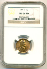 1944 Lincoln Memorial Cent MS66 RED NGC