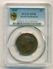 Straits Settlements (Malaysia) 1845 Cent XF45 PCGS