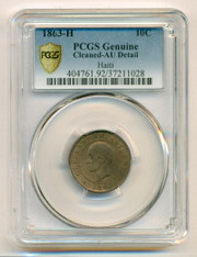 Haiti 1863 H 10 Centimes AU Details PCGS