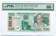 Sierra Leone 1998 500 Leones Bank Note Gem Unc 66 EPQ PMG