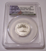 2013 S Silver White Mountain NP Quarter Proof PR70 DCAM PCGS Flag Label