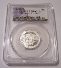 2011 S Silver Olympic NP Quarter Proof PR70 DCAM PCGS Flag Label
