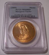 2009 Margaret Taylor U.S. Mint First Spouse Bronze Medal MS68 RED PCGS