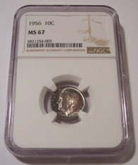 1956 Roosevelt Dime MS67 NGC Color