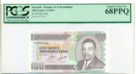 Burundi 2011 100 Francs Bank Note Superb Gem New 68 PPQ PCGS Currency