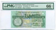 Guernsey 2016 1 Pound Bank Note Gem Unc 66 EPQ PMG
