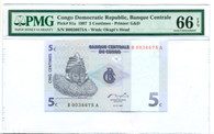 Congo Democratic Republic 1997 5 Centimes Bank Note Gem Unc 66 EPQ PMG