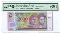 Paraguay 2011 2000 Guaranies Bank Note Superb Gem Unc 68 EPQ PMG