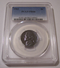 1961 Jefferson Nickel Proof PR66 PCGS Light Purple Toning