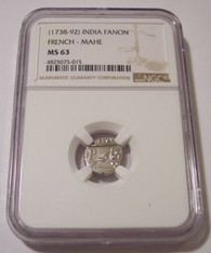 India - French Mahe - (1738-92) Silver Fanon MS63 NGC