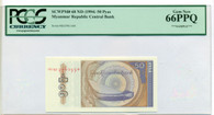 Myanmar 1994 50 Pyas Bank Note Gem New 66 PPQ PCGS Currency **Sample**