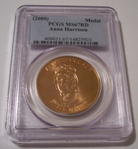 2009 Anna Harrison First Spouse Bronze Medal MS67 RED PCGS