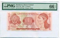 Honduras 1994 1 Lempira Bank Note Gem Unc 66 EPQ PMG