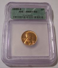 1955 S Lincoln Wheat Cent MS67 RED ICG