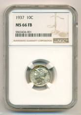 1937 Mercury Dime MS66 FB NGC