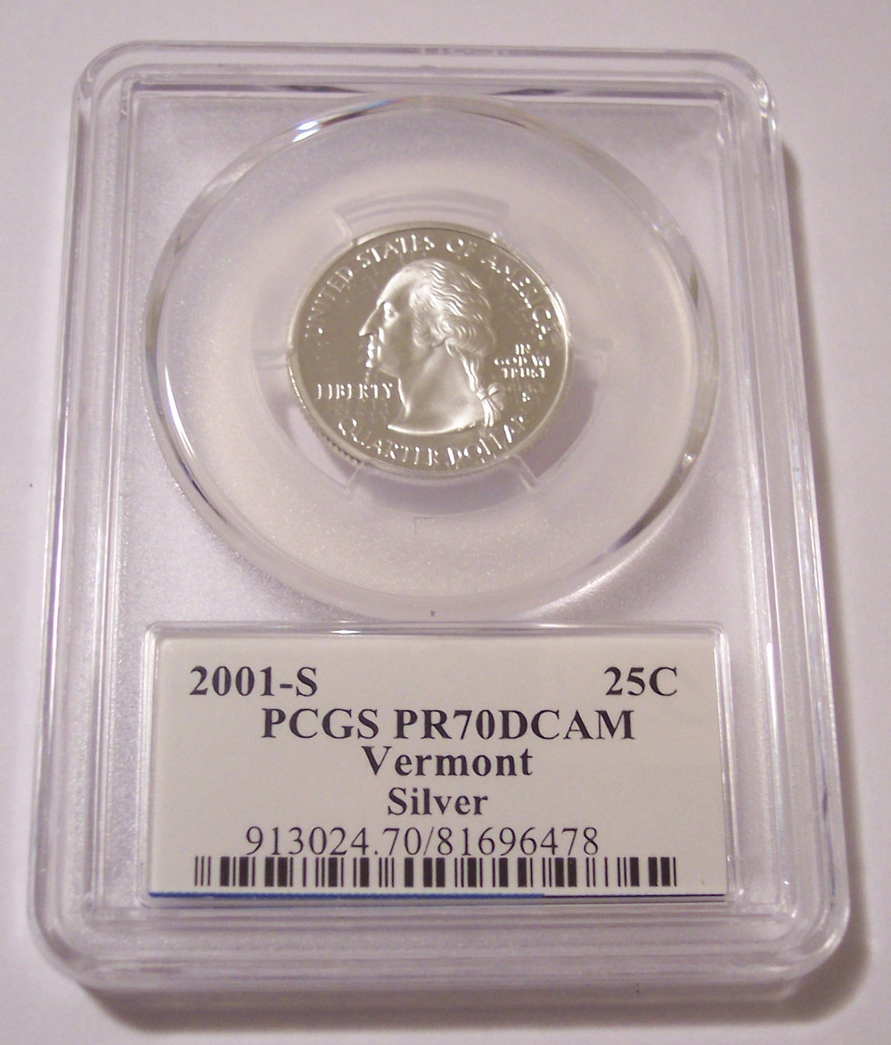 Details about  / 2001 S 25C Silver Vermont Quarter PCGS PR70DCAM