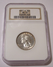 1951 S Washington Quarter MS67 NGC