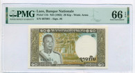 Laos 1963 20 Kip Bank Note Gem Unc 66 EPQ PMG