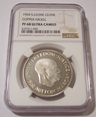 Sierra Leone 1964 Leone Copper Nickel Proof PF68 UC NGC Low Mintage