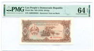 Lao 1979 20 Kip Bank Note Incorrect Text on Back Ch Unc 64 EPQ PMG