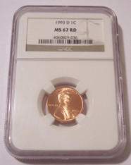 1993 D Lincoln Memorial Cent MS67 RED NGC