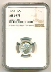 1954 Roosevelt Dime MS66 FT NGC
