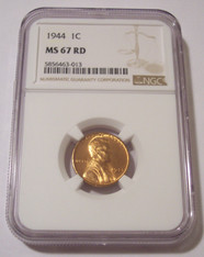 1944 Lincoln Wheat Cent MS67 RED NGC