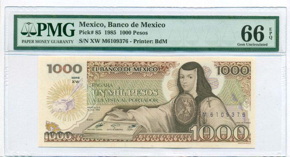 Mexico Banknote 1000 Pesos 1985 Uncirculated 
