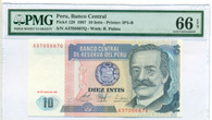 Peru 1987 10 Intis Bank Note Gem Unc 66 EPQ PMG