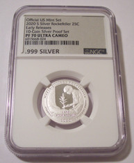 2020 S Silver Marsh Billings Rockefeller NP Quarter Proof PF70 UC NGC Early Releases