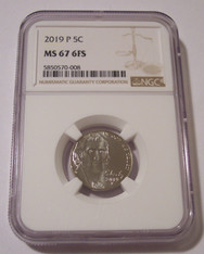 2019 P Jefferson Nickel MS67 6FS NGC