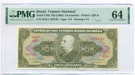 Brazil 1964 5 Cruzeiros Bank Note Ch Unc 64 EPQ PMG