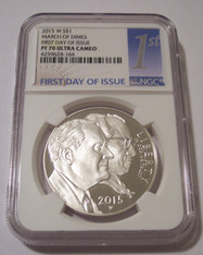 2015 W March of Dimes Commemorative Silver Dollar Proof PF70 UC NGC FDI
