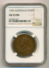 Australia George V 1935 Penny AU53 BN NGC