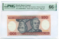 Brazil 1984 100 Cruzeiros Bank Note Gem Unc 66 EPQ PMG