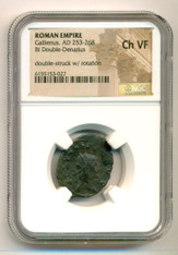 Roman Empire Gallienus AD 253-268 BI Double Denarius double struck Ch VF NGC