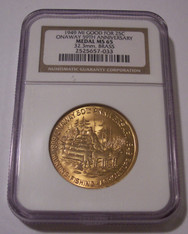 1949 Onaway MI 50th Anniversary Medal/Token Good For 25 Cents MS65 NGC
