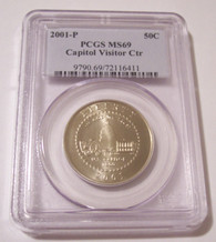 2001 P Capitol Visitor Center Commemorative Half Dollar MS69 PCGS