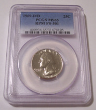 1969 D/D Washington Quarter RPM Variety FS-501 MS65 PCGS