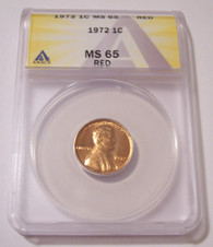 1972 Lincoln Memorial Cent MS65 RED ANACS