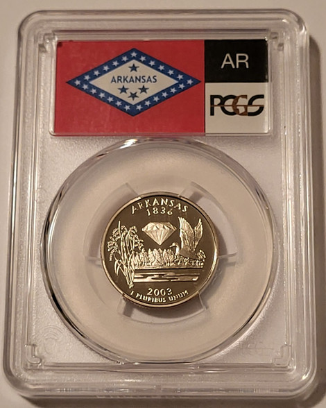2003-s-clad-arkansas-state-quarter-pr70-dcam-pcgs-flag-aaa