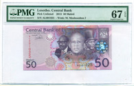 Lesotho 2013 50 Maloti Bank Note Superb Gem Unc 67 EPQ PMG