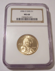 2006 D Native American Sacagawea Dollar SMS MS68 NGC