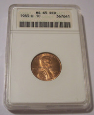 1983 D  Lincoln Memorial Cent MS65 RED ANACS
