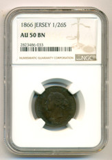 Jersey Victoria 1866 1/26 Shilling AU50 BN NGC
